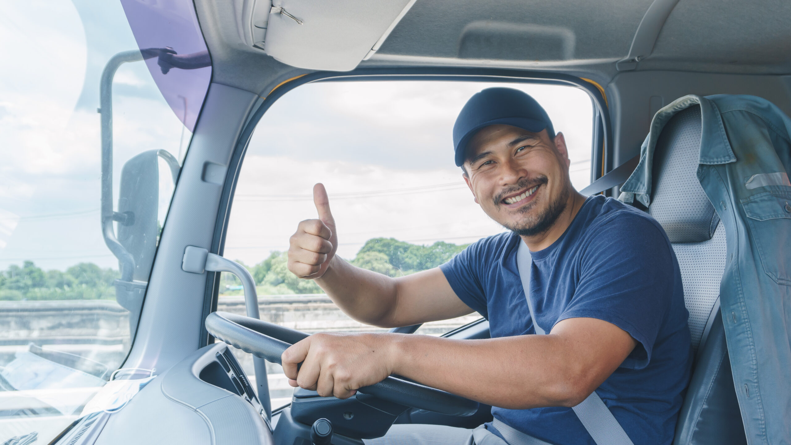 smile,Confidence,Young,Man,Professional,Truck,Driver,In,Business,Long,fleet, automotive glass